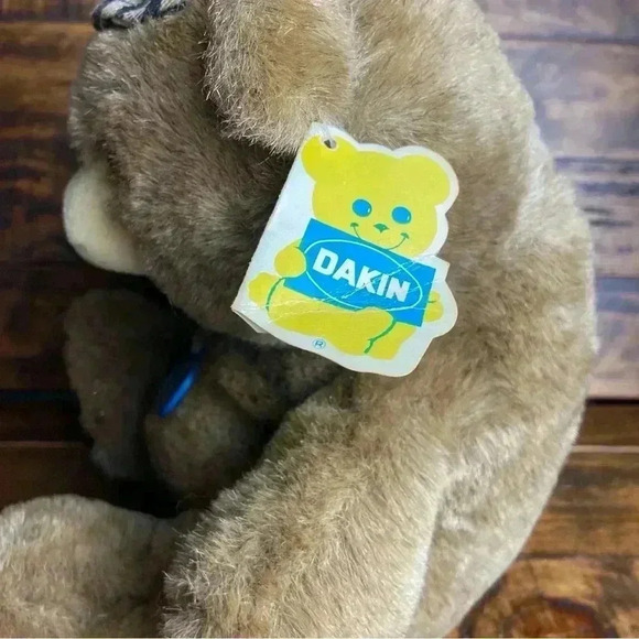 Vintage 1984 Dakin Arthur Bear Plush With Hat Stuffed Animal Brown Soft Bear - Picture 3 of 8